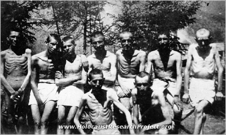 Inmates liberated from the Majdanek camp.